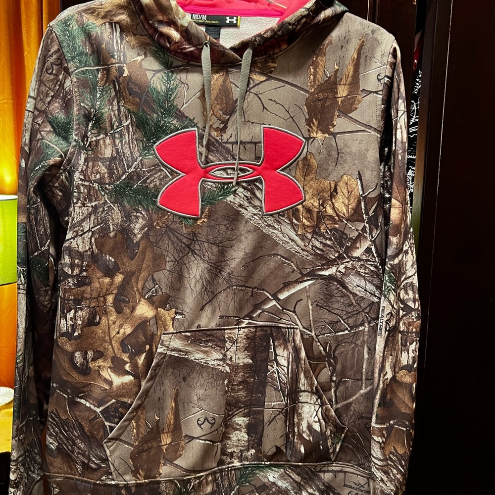 Under Armour Pink and Brown Camo Hoodie